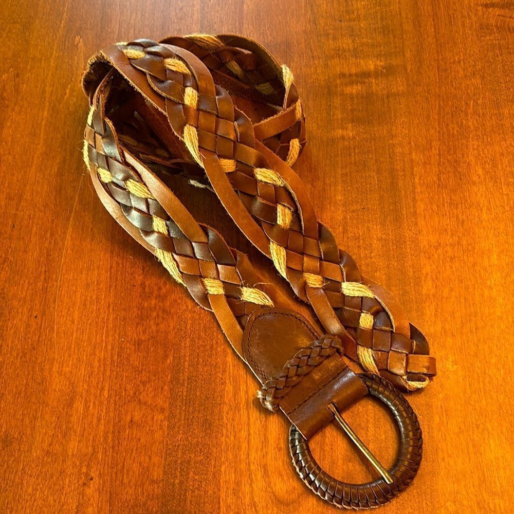 Hollister Braided Leather and Twine Belt - M/L